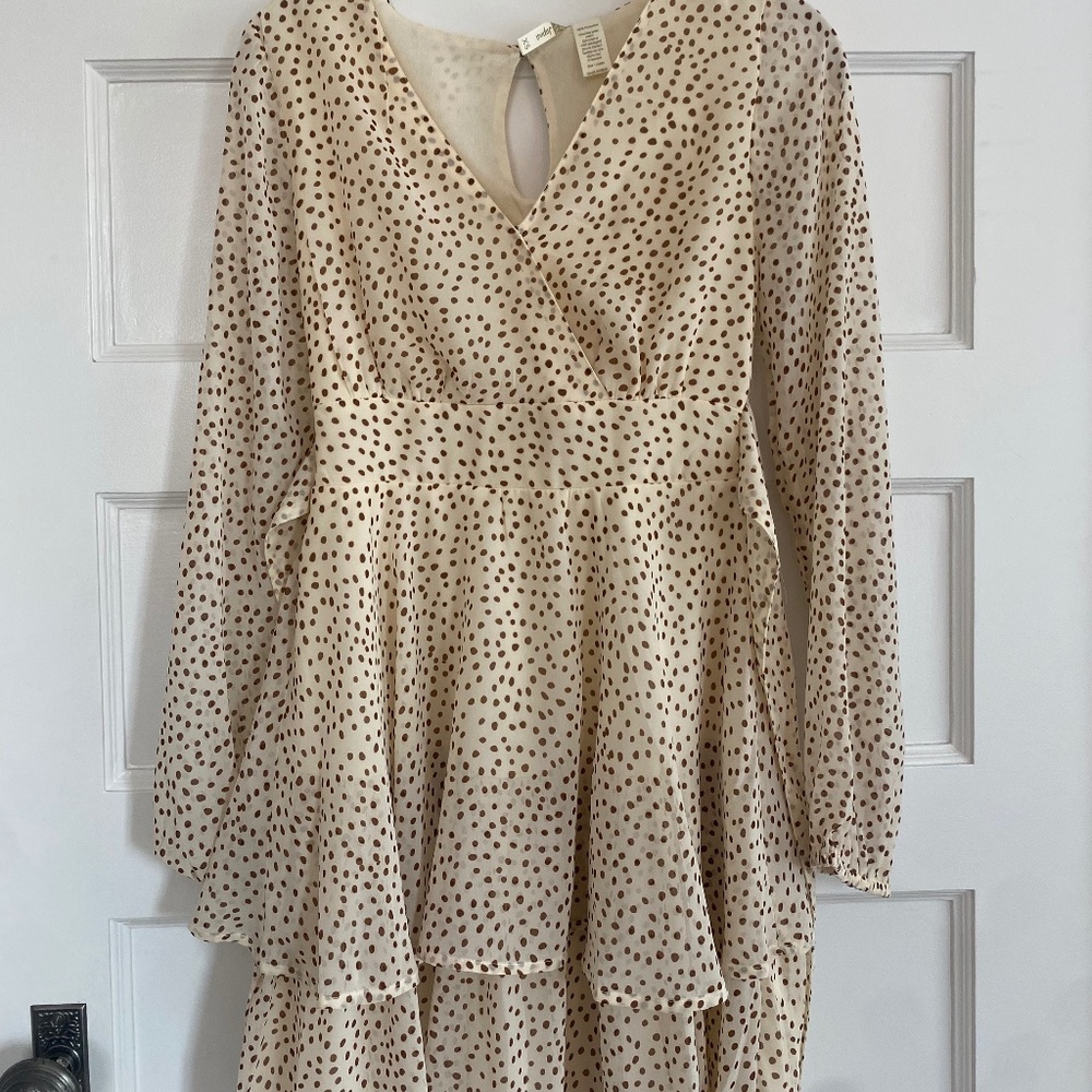 Brown and cream dress